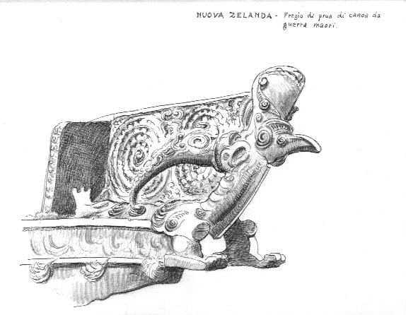 95-prua canoa da guerra maori-Nuova Zelanda